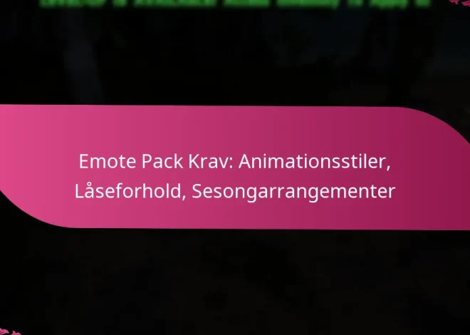 Emote Pack Krav: Animationsstiler, Låseforhold, Sesongarrangementer