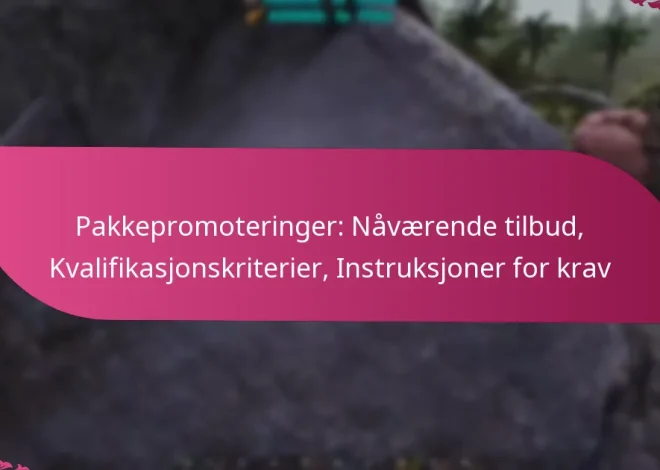 Pakkepromoteringer: Nåværende tilbud, Kvalifikasjonskriterier, Instruksjoner for krav
