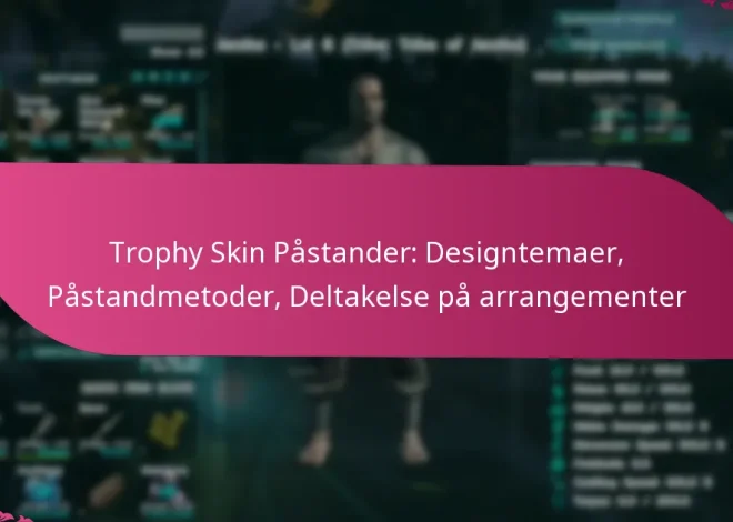 Trophy Skin Påstander: Designtemaer, Påstandmetoder, Deltakelse på arrangementer