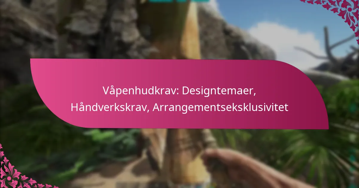 Våpenhudkrav: Designtemaer, Håndverkskrav, Arrangementseksklusivitet