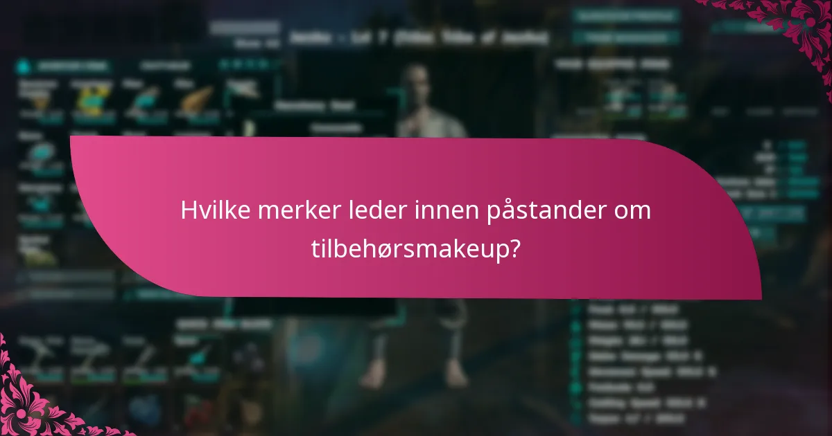 Hvilke merker leder innen påstander om tilbehørsmakeup?