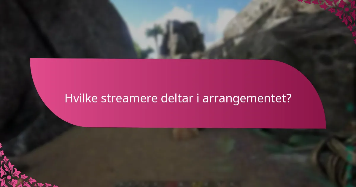 Hvilke streamere deltar i arrangementet?