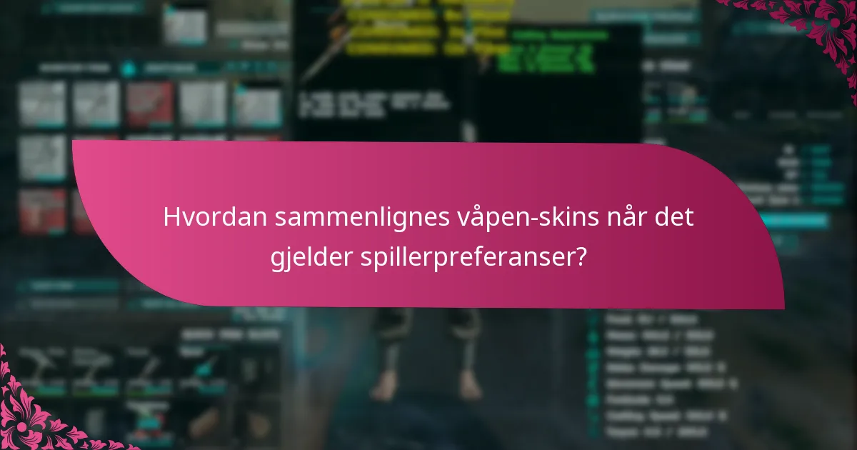 Hvordan sammenlignes våpen-skins når det gjelder spillerpreferanser?
